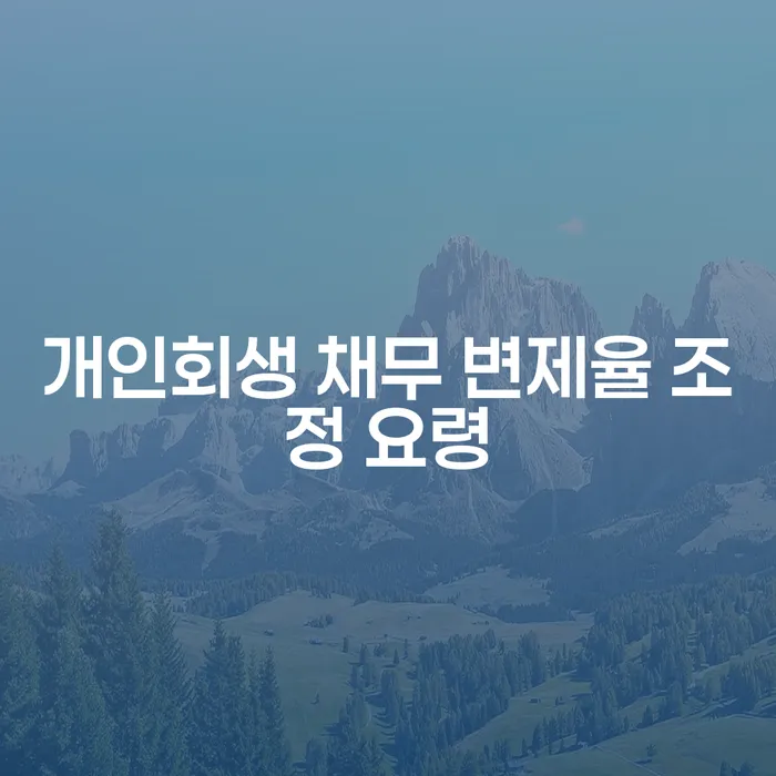 개인회생 채무 변제율 조정 요령이 궁금하신가요?